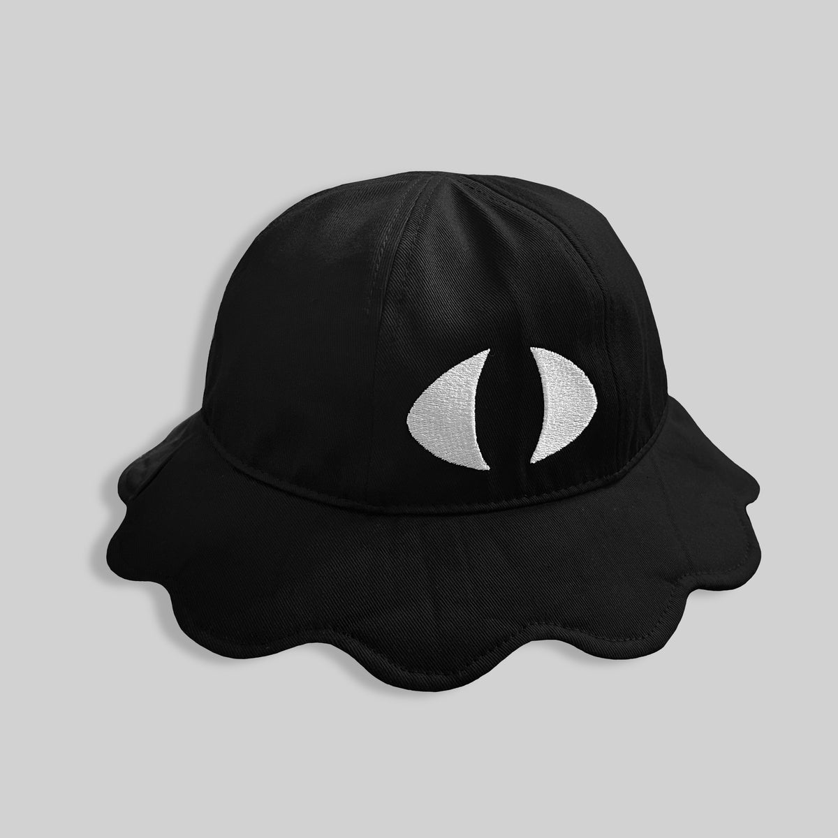 Yokai Cotton Bucket Hat With Scallop Trim