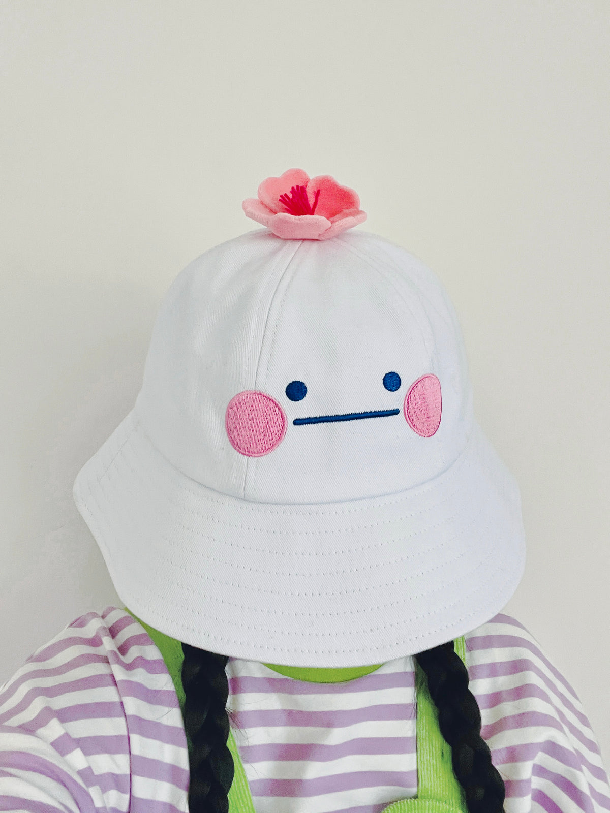 50%OFF Sakura Hibud Cotton Bucket Hat With 3D Felting Cherry Blossom On Top