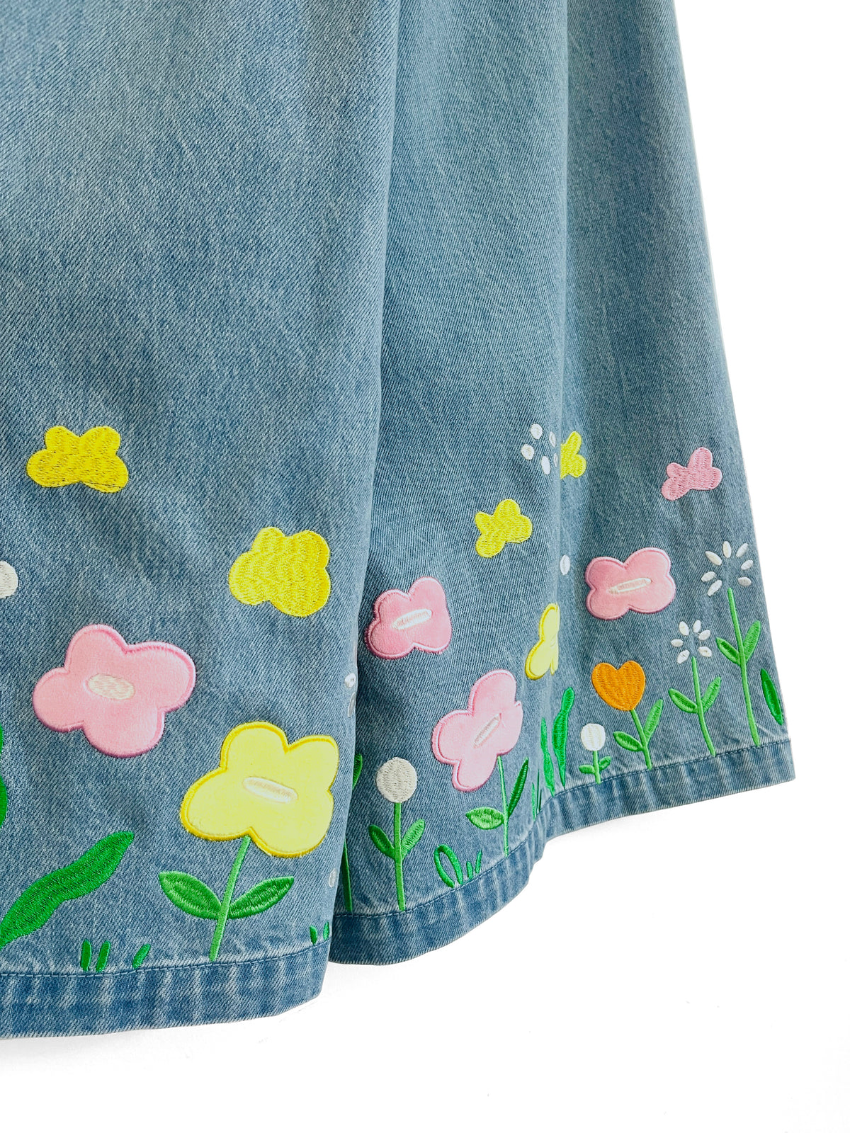 Little garden wide leg denim pants🌷🌻🪻