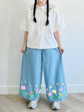 PREORDER Little garden wide leg denim pants🌷🌻🪻