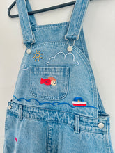 PREORDER - UMI overalls 🌊Ponyo inspired scenic full illustration embroidered Umi 🐟🐠🐡denim overalls shorts