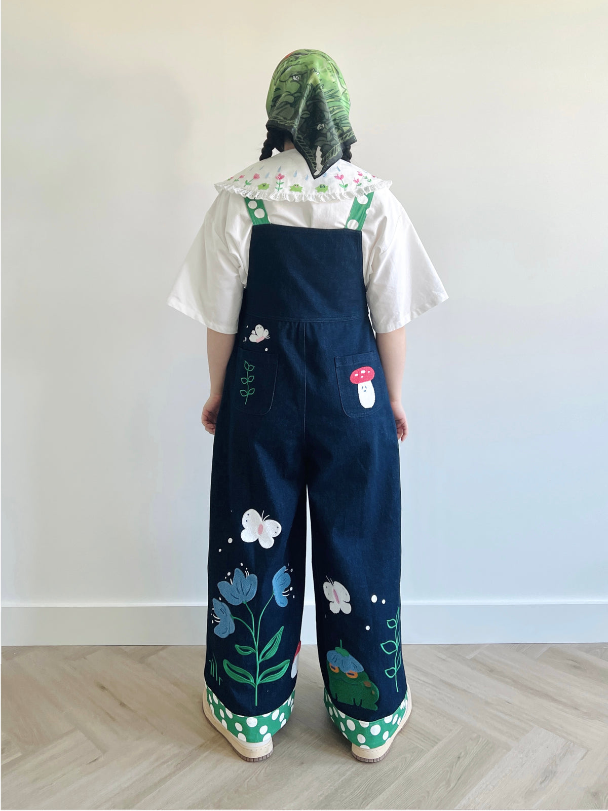 Toadveralls - High-Waisted Denim Dungarees With Forest Details