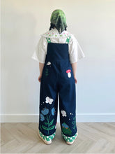 PREORDER Toadveralls - high waisted denim overalls with forest details