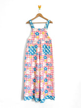 PREORDER Happy bunny floral pattern high waisted wide leg overalls