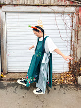 MORI mushroom greenery embroidered apron dress