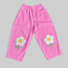 Happy bunny embroidered straight leg cotton pants