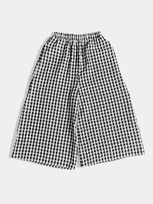 PREORDER YAMI Black gingham wide leg pants