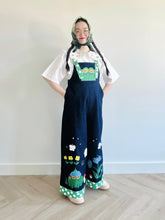 PREORDER Toadveralls - high waisted denim overalls with forest details