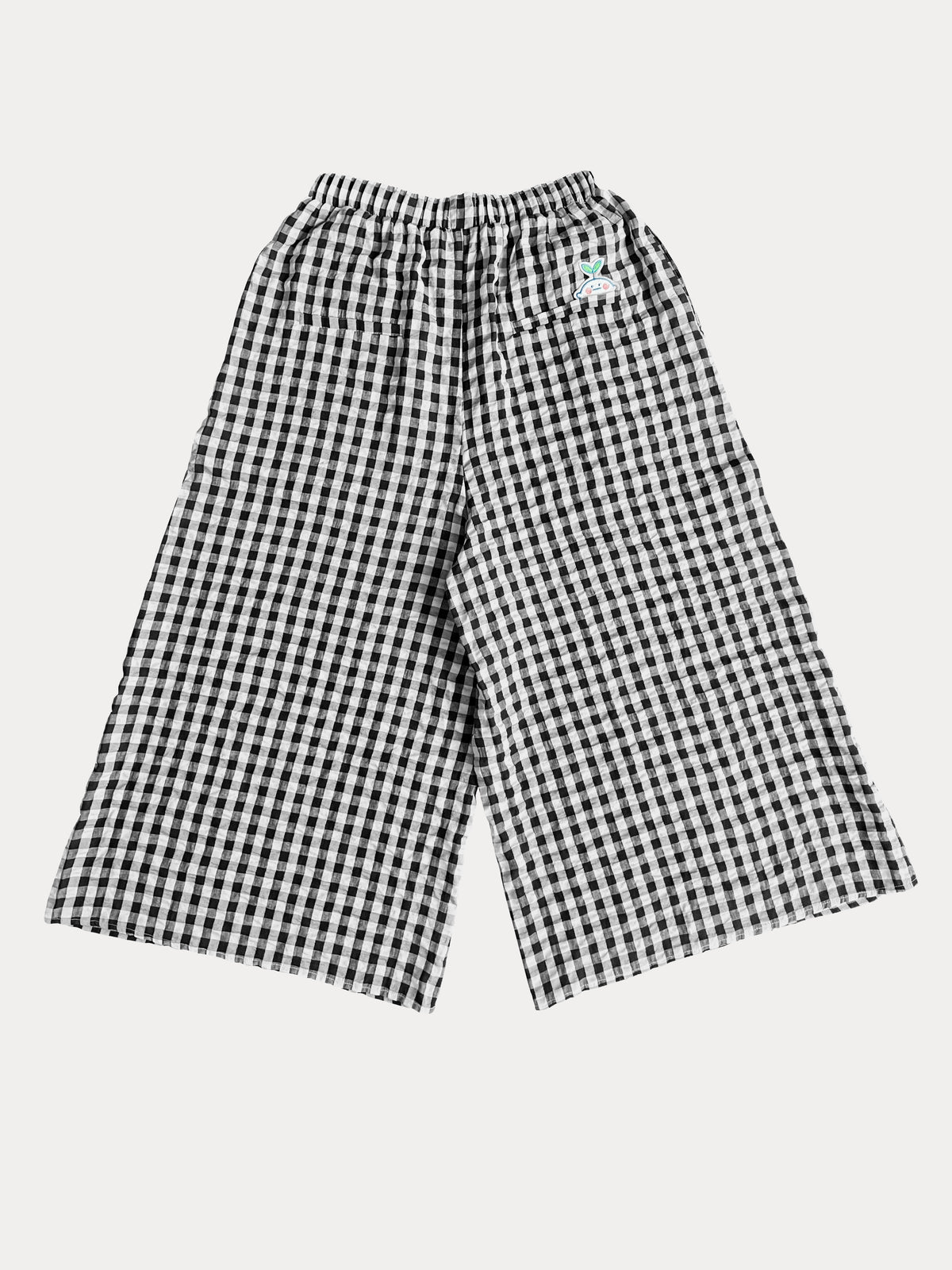YAMI Black gingham wide leg pants