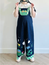 PREORDER Toadveralls - high waisted denim overalls with forest details