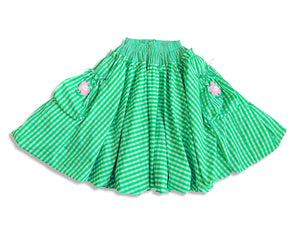 Happy bunny green gingham bubble maxi skirt