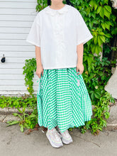 Happy bunny green gingham bubble maxi skirt