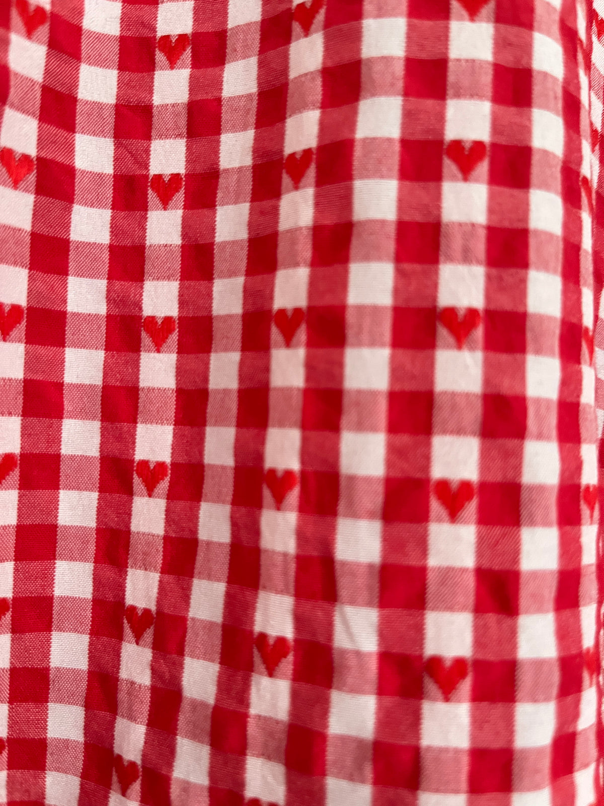 Marissa dress ❤️ Ponyo inspired puff-sleeve bubble gingham dress with Peter Pan collar and velvet heart patchwork