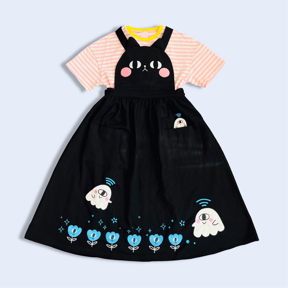 50% OFF Naomi black cat ghostie town maxi apron dress