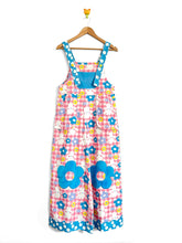 PREORDER Happy bunny floral pattern high waisted wide leg overalls