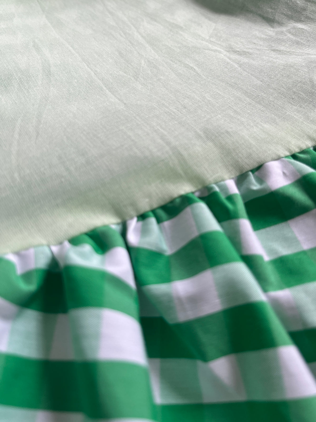 Happy Bunny Green Gingham Bubble Maxi Skirt