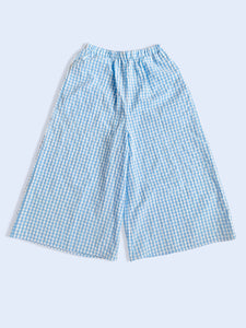 SORA blue gingham wide leg pants