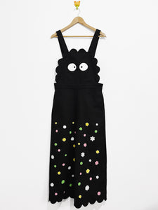 PREORDER - Susuwstari cotton twill overalls with Konpeito (star shaped candy) embroidery details