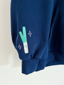 Seasonal SASS oversize cotton fleece hoodie (navy)