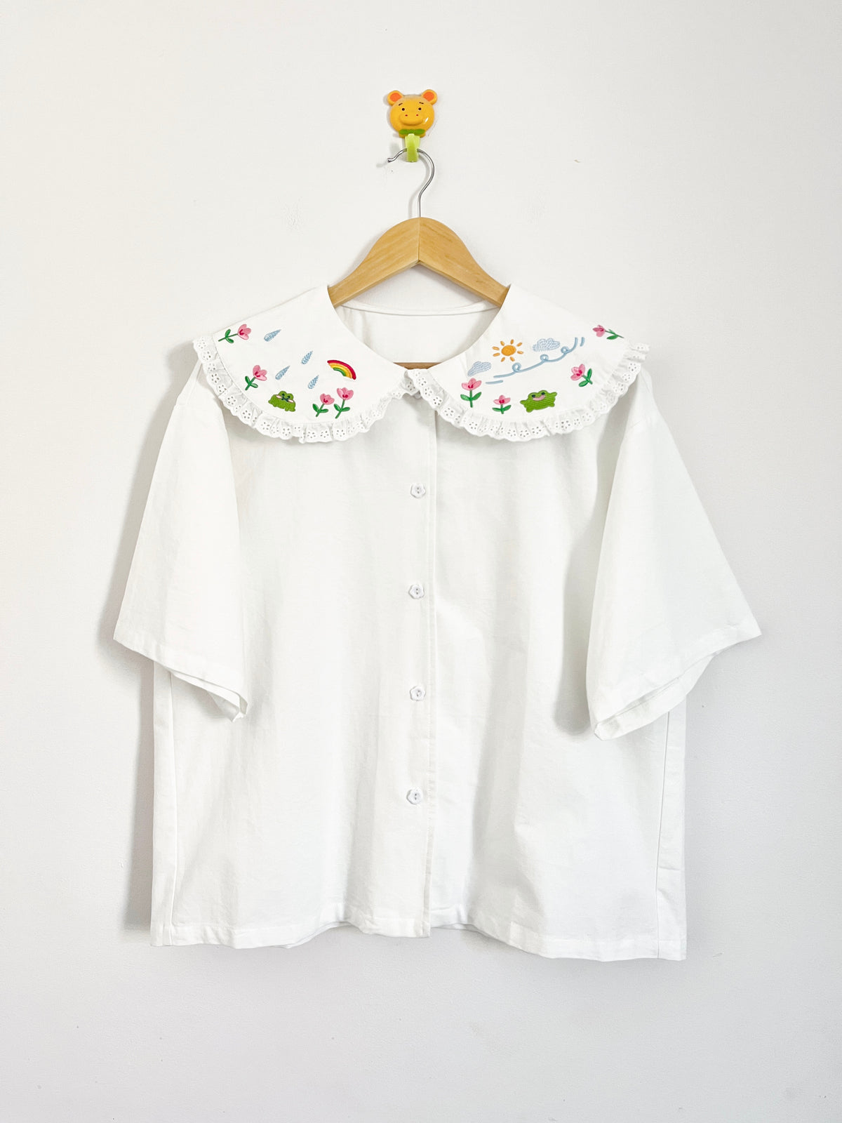 Let It Rain 🐸🌧️🌈 Big Collar Oversize Shirt