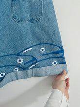 PREORDER - UMI overalls 🌊Ponyo inspired scenic full illustration embroidered Umi 🐟🐠🐡denim overalls shorts