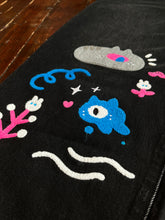 Yokai cat straight leg cropped denim pants (washed black)