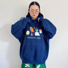 Seasonal SASS oversize cotton fleece hoodie (navy)