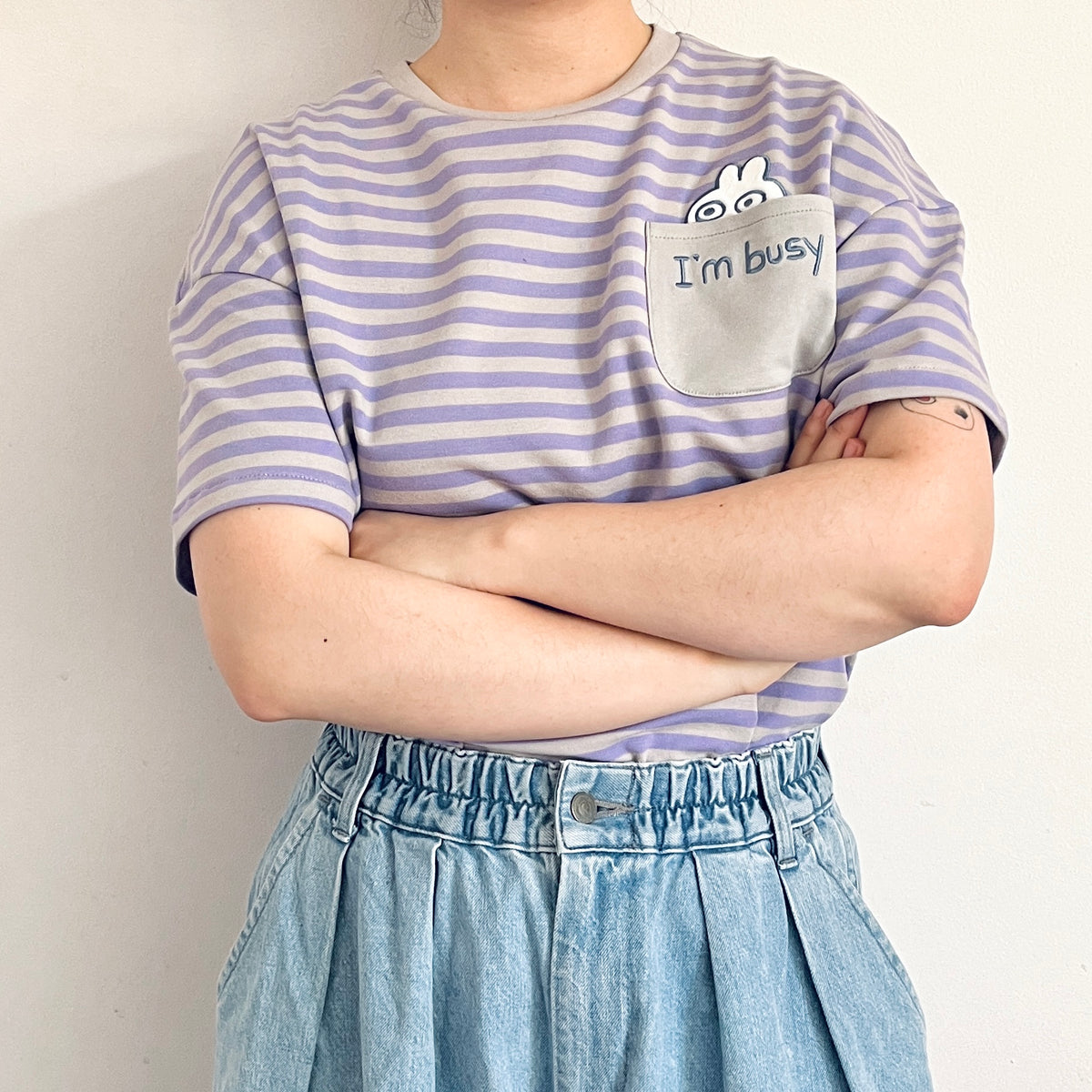 I’m Busy *Pocket Surprise* Stripe T-shirt