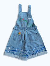PREORDER - UMI overalls 🌊Ponyo inspired scenic full illustration embroidered Umi 🐟🐠🐡denim overalls shorts