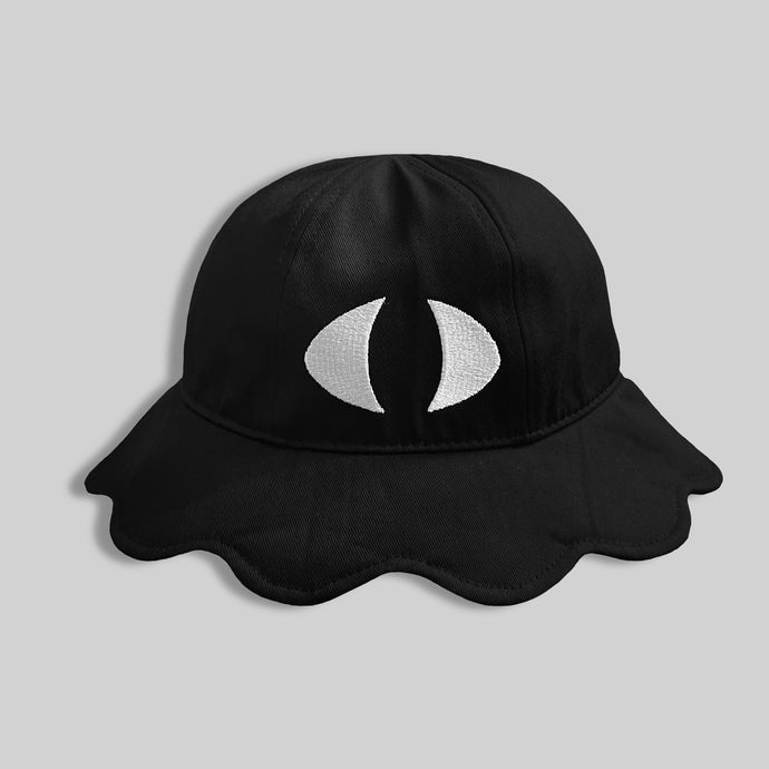 Yokai cotton bucket hat with scallop trim