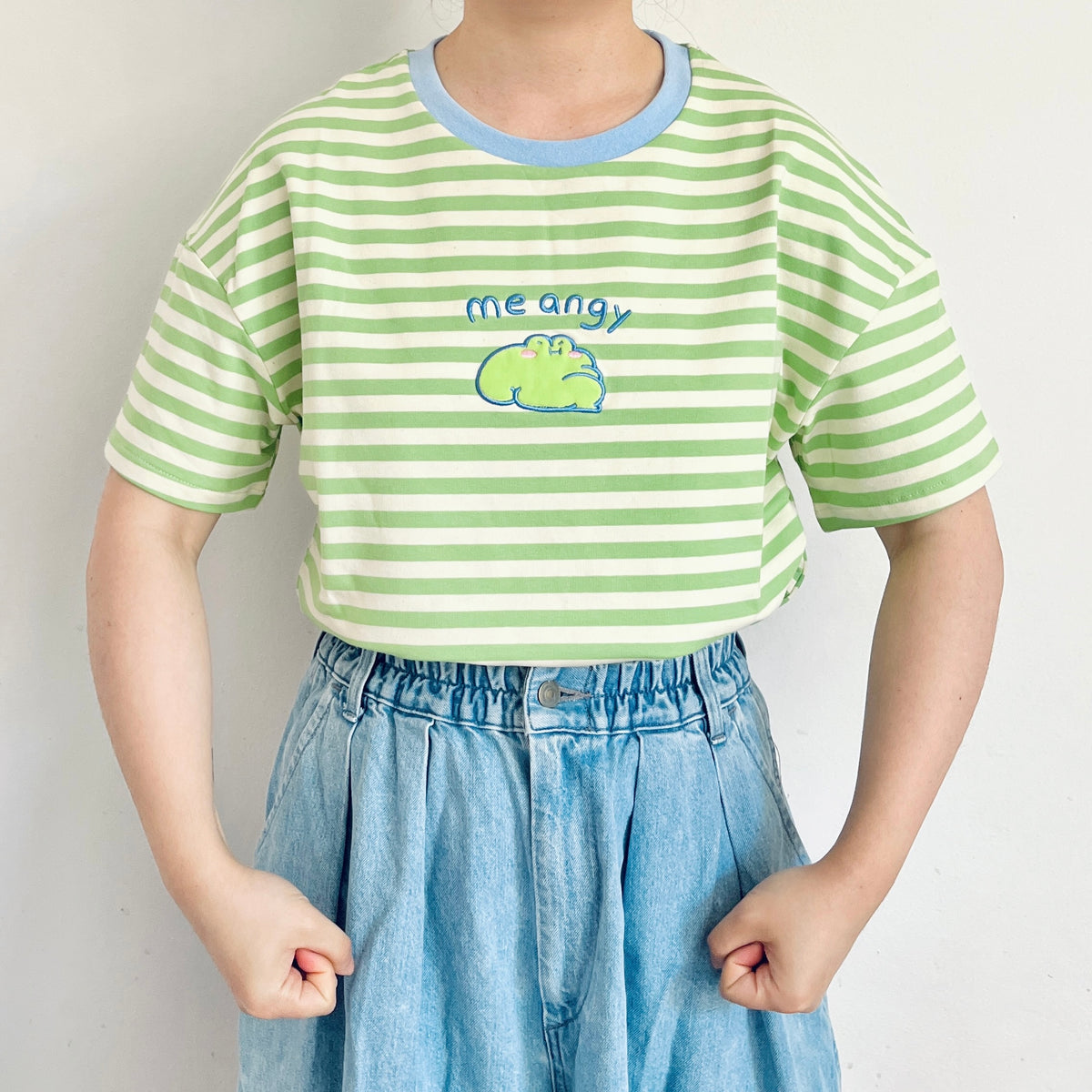 Me Angy Frog Stripe T-Shirt
