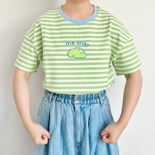 Me Angy Frog Stripe T-Shirt
