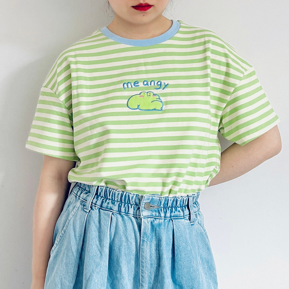 Me Angy Frog Stripe T-Shirt