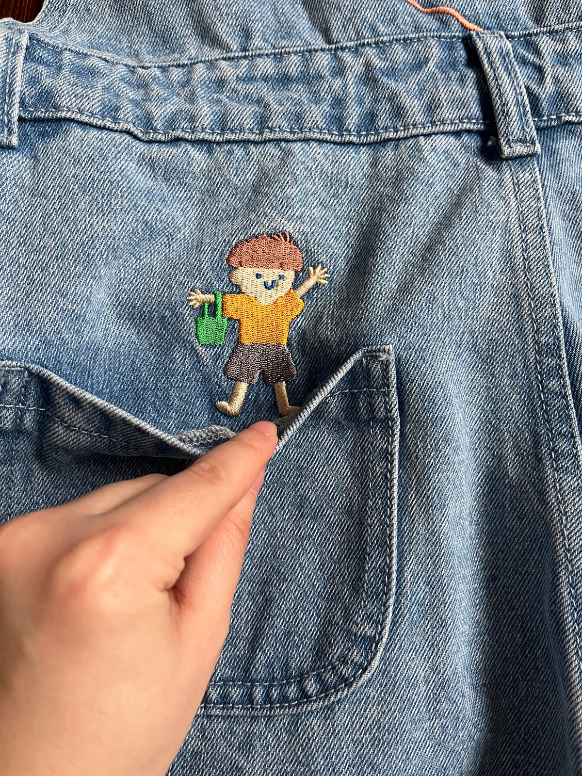 UMI Dungarees Denim Shorts 🌊 Ponyo Inspired Scenic Iillustration Embroidered Umi 🐟🐠🐡 Denim