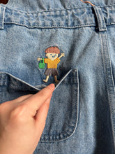 PREORDER - UMI overalls 🌊Ponyo inspired scenic full illustration embroidered Umi 🐟🐠🐡denim overalls shorts