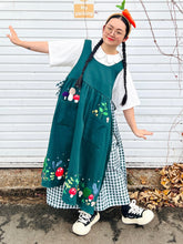 MORI mushroom greenery embroidered apron dress
