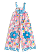 PREORDER Happy bunny floral pattern high waisted wide leg overalls