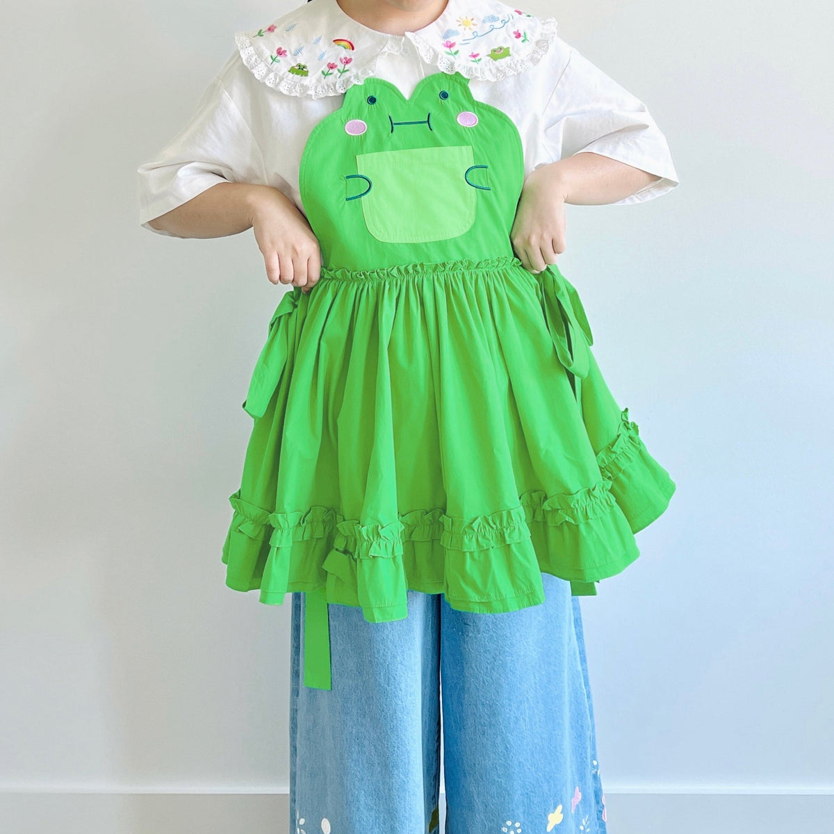 Sue the 🌷Frog cotton apron dress top