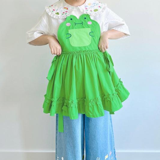 Sue the 🌷Frog cotton apron dress top