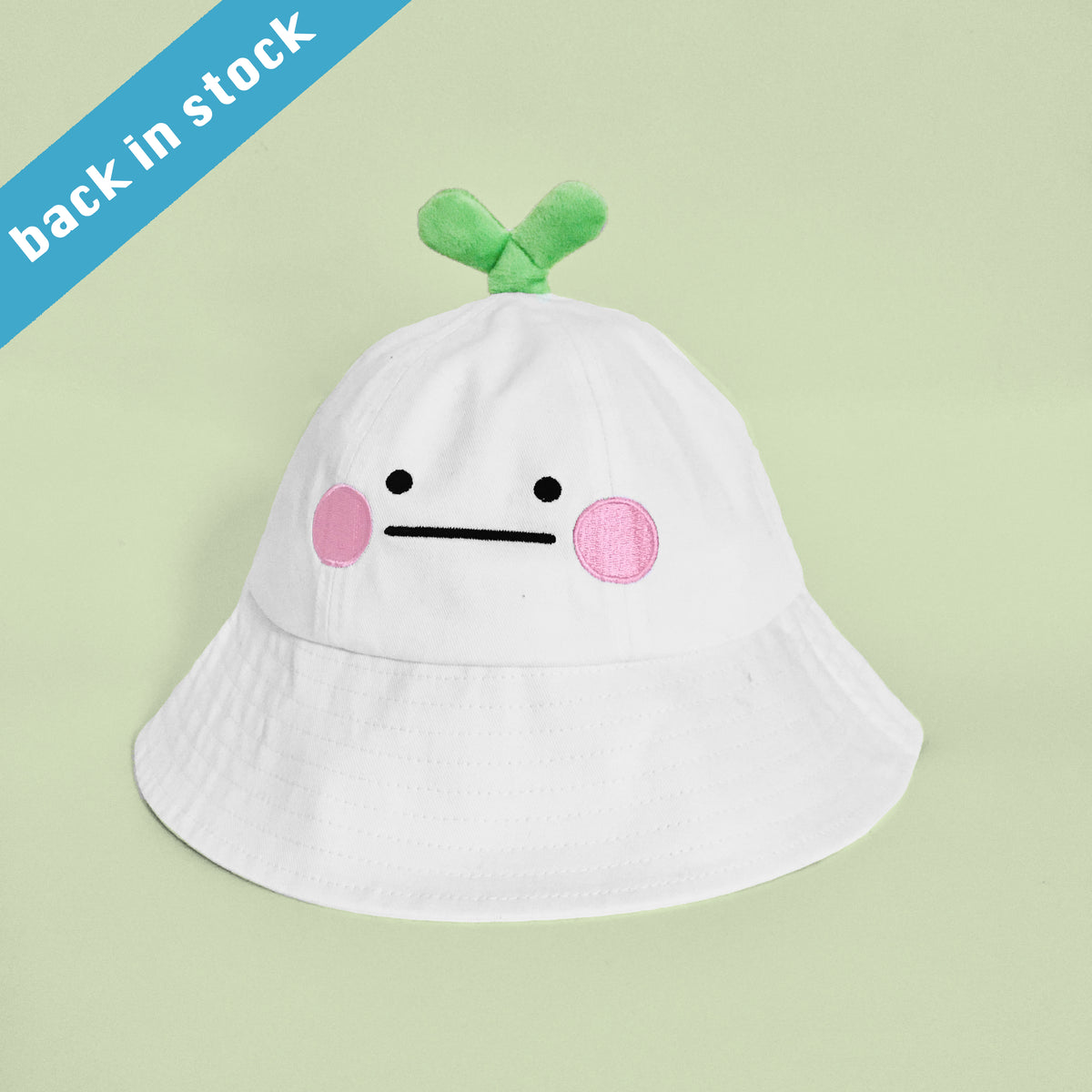 Hibud Cotton Bucket Hat With Plushie Leaf