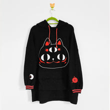 YOKAI black cat oversize cotton hoodie