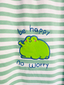 Be happy don’t worry stripe tee